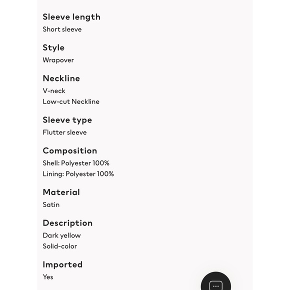 H & M Dark Yellow Long Satin Dress size M - Picture 4 of 5